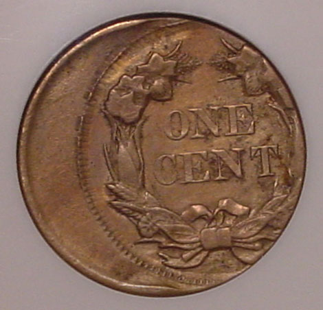 1884 Indian Head penny off-center strike error showing the design significantly off-center with the full date still visible